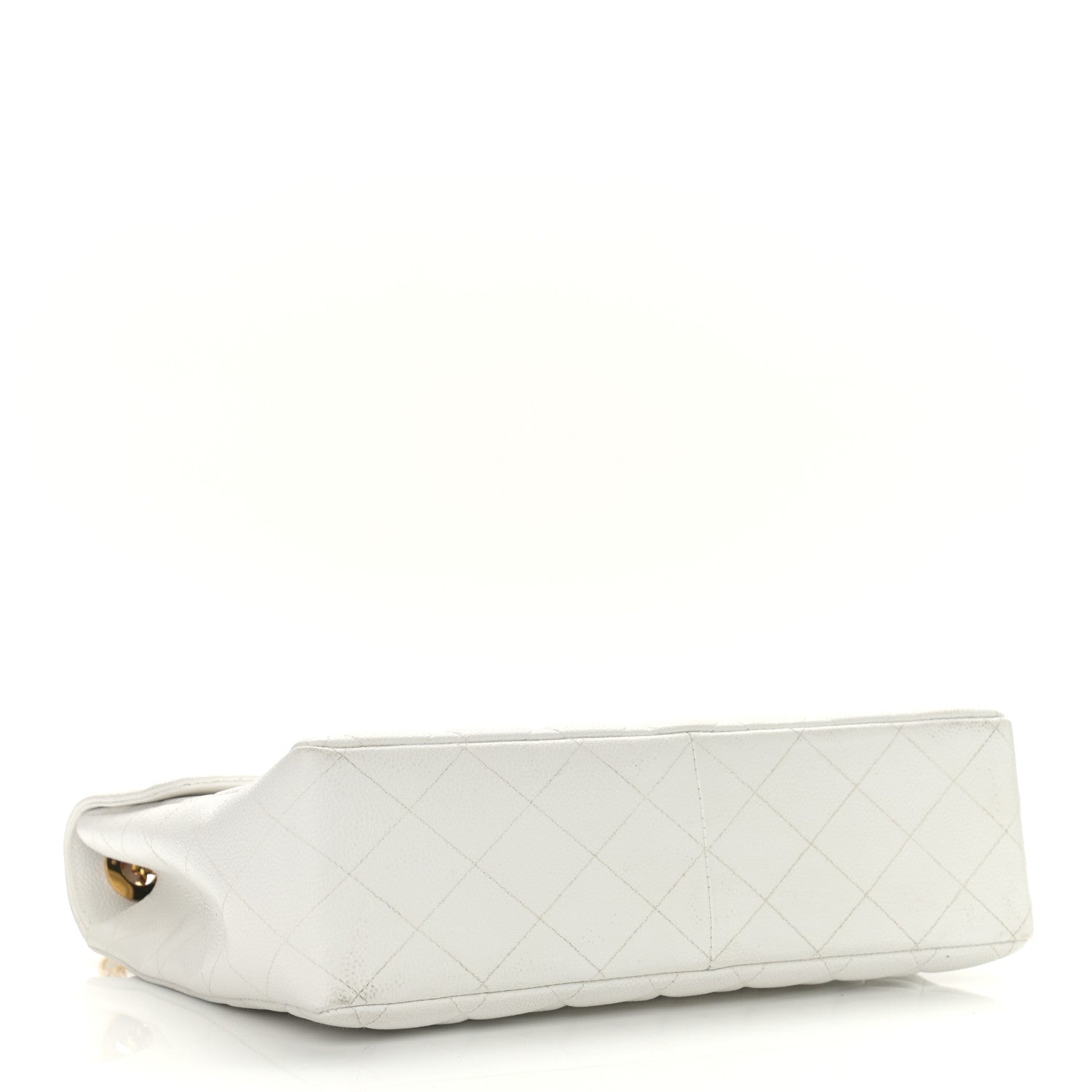 Chanel Caviar Quilted XL Jumbo Single Flap White 4 of 16