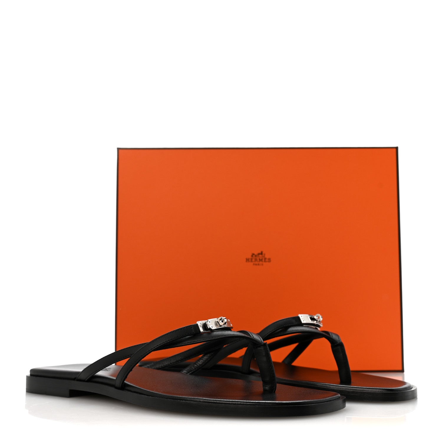 Hermes Calfskin Miss Sandals 40 Black 9 of 9