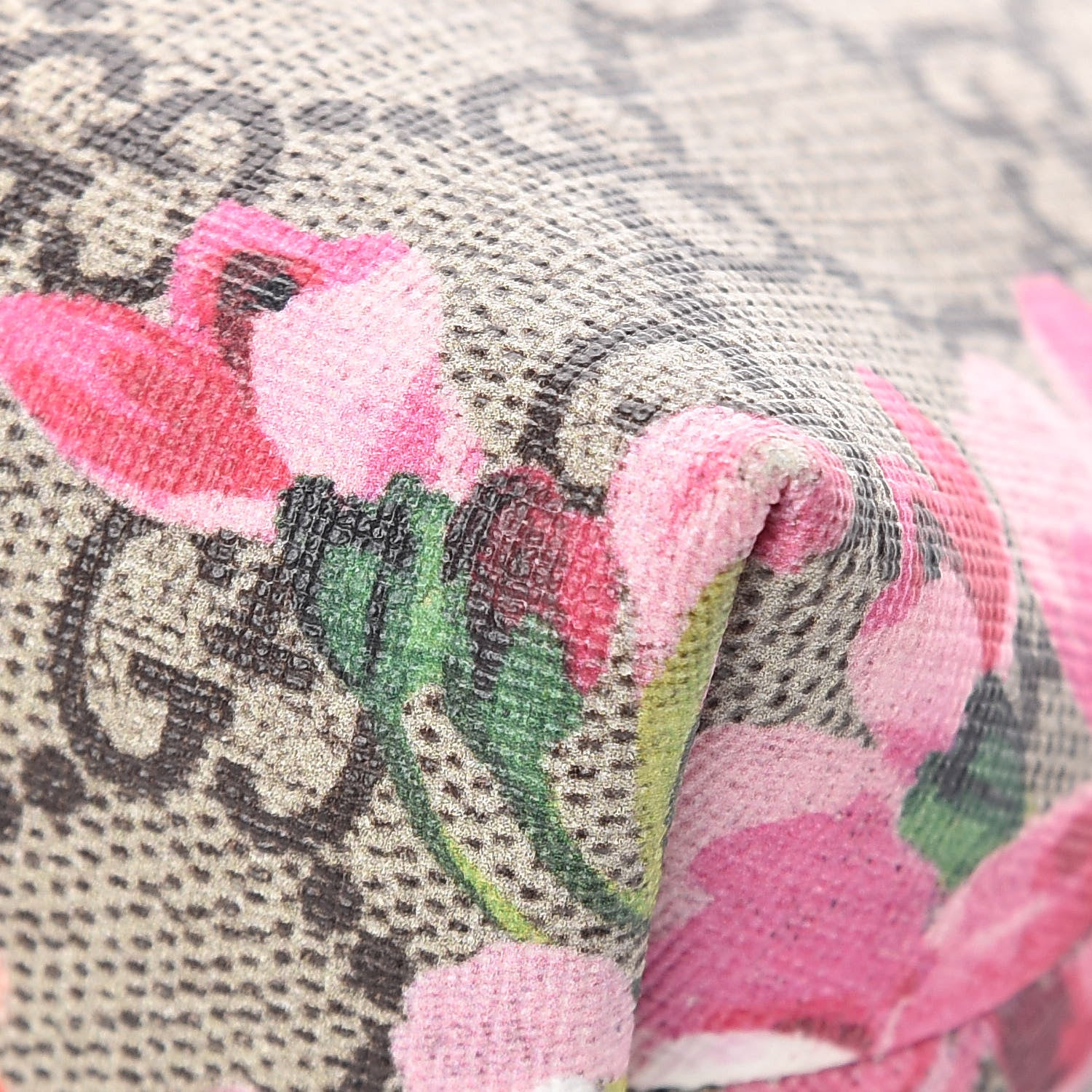 Gucci GG Supreme Monogram Blooms Small Pouch Cosmetic Case Beige Multicolor Dry Rose 10 of 11