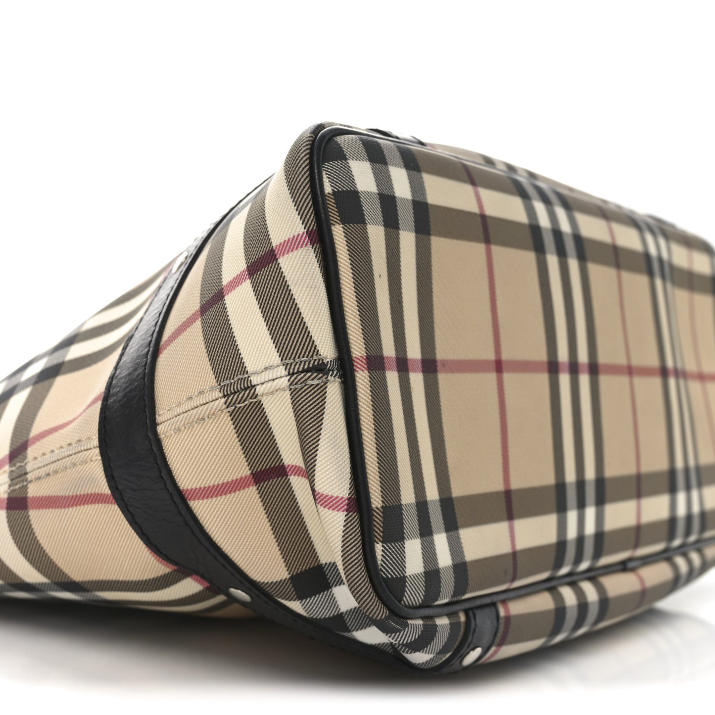 Vintage Check Studded Tote Black