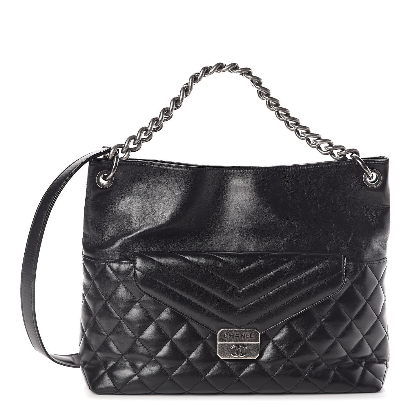 Aged Calfskin Quilted Mad About Quilting Hobo Black