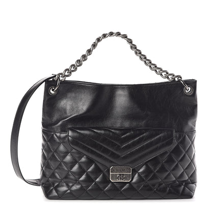 Chanel Aged Calfskin Quilted Mad About Quilting Hobo Black 1 of 10