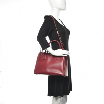 Prada Saffiano Medium Tote Cherry 2 of 13
