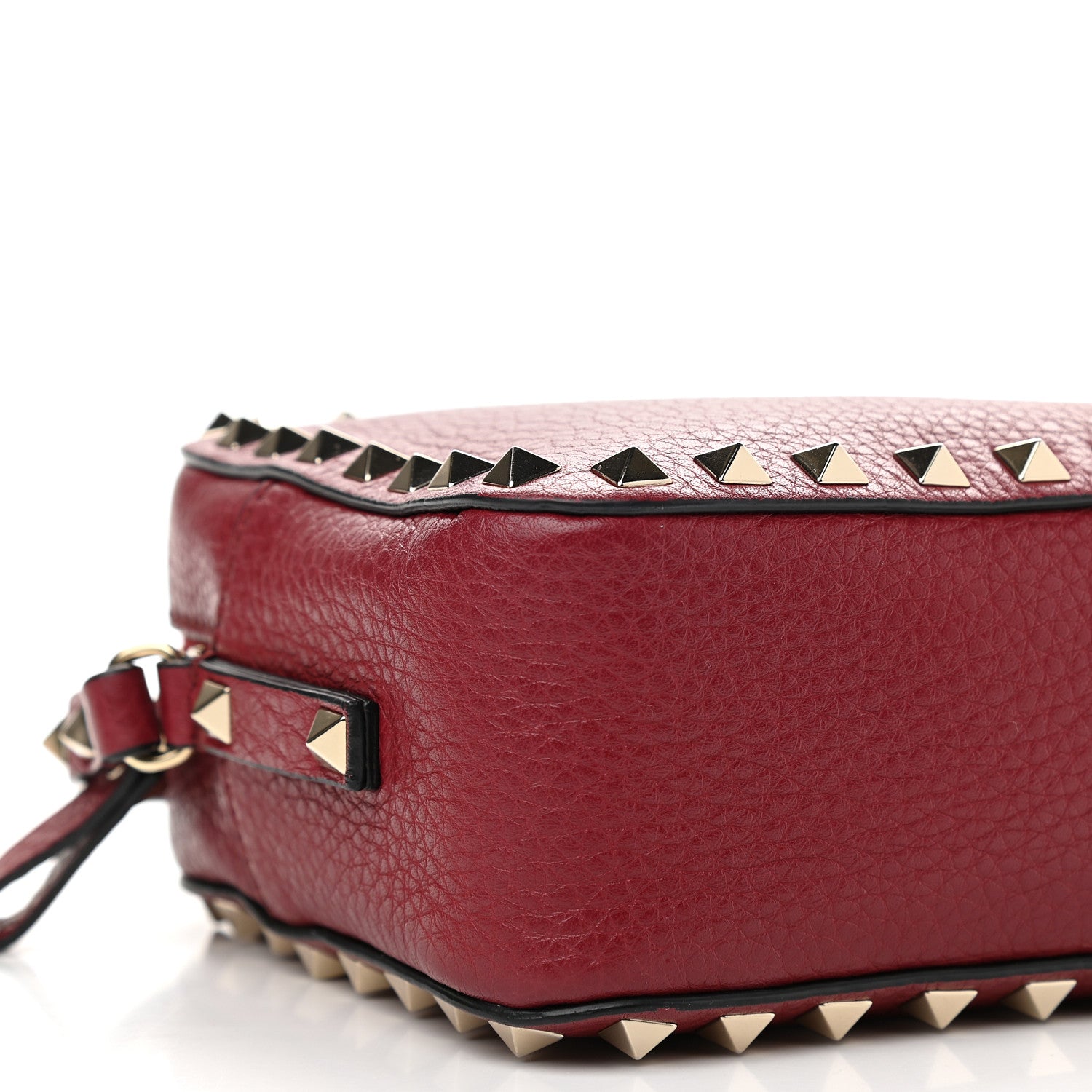 Valentino Garavani Pebbled Calfskin Rockstud Camera Crossbody Bag Rubino 7 of 8
