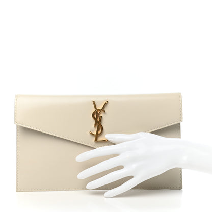 Saint Laurent Smooth Shiny Calfskin Uptown Pouch Crema Soft 2 of 7