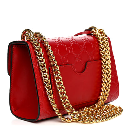 Gucci Guccissima Small Padlock Shoulder Bag Hibiscus Red 3 of 11