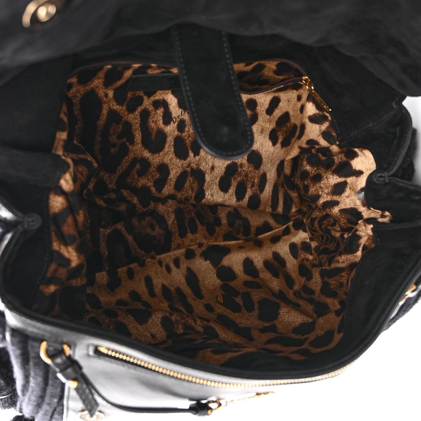 Calfskin Floral Knit Miss Sicily Satchel Black