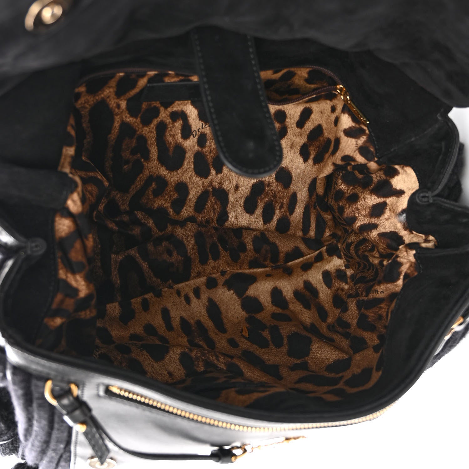 Dolce & Gabbana Calfskin Floral Knit Miss Sicily Satchel Black 5 of 12