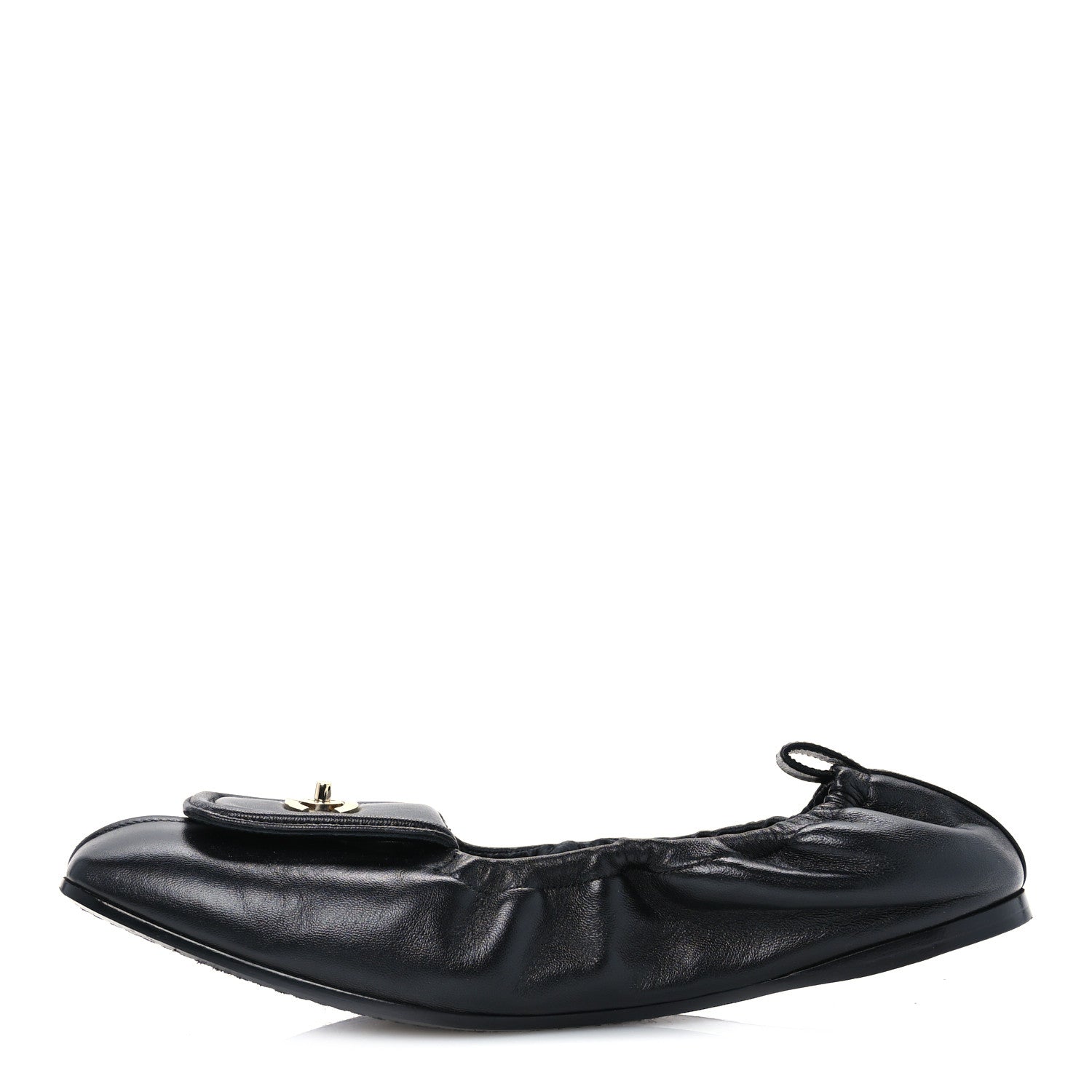 Chanel Lambskin CC Turnlock Ballerina Flats 39.5 Black 1 of 11