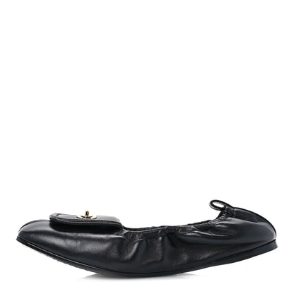 Chanel Lambskin CC Turnlock Ballerina Flats 39.5 Black 1 of 11