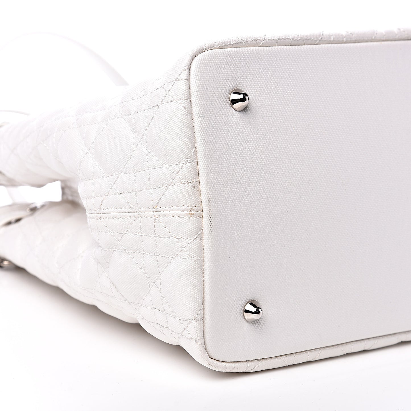 Coated Canvas Cannage Medium Panarea Tote White