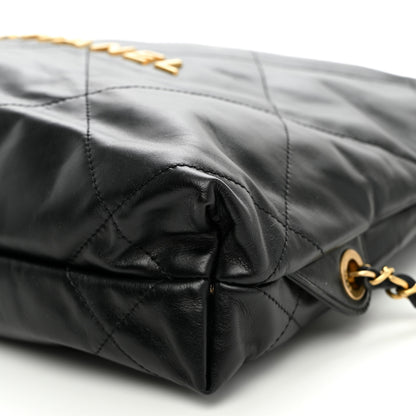 Chanel Shiny Calfskin Quilted Chanel 22 Backpack Black 10 of 10