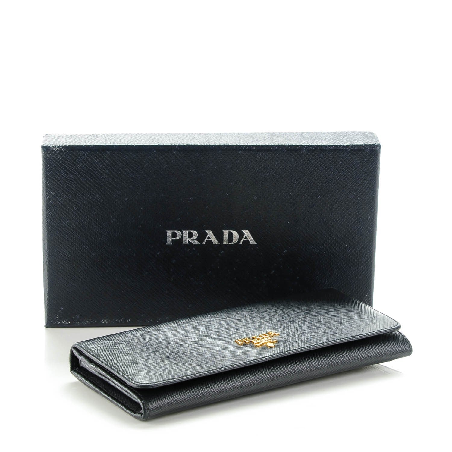 Prada Saffiano Metal Continental Flap Wallet Nero Black 4 of 8