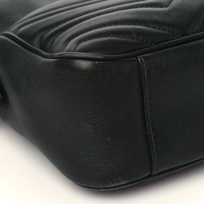 Gucci Calfskin Matelasse Medium GG Marmont Chain Shoulder Bag Black 8 of 11