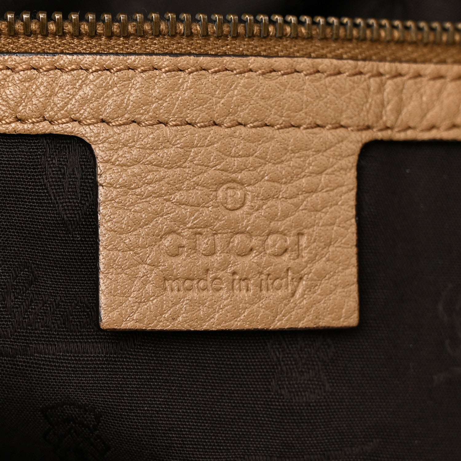 Gucci Pebbled Calfskin Large Jungle Tote Natural Tan 6 of 12