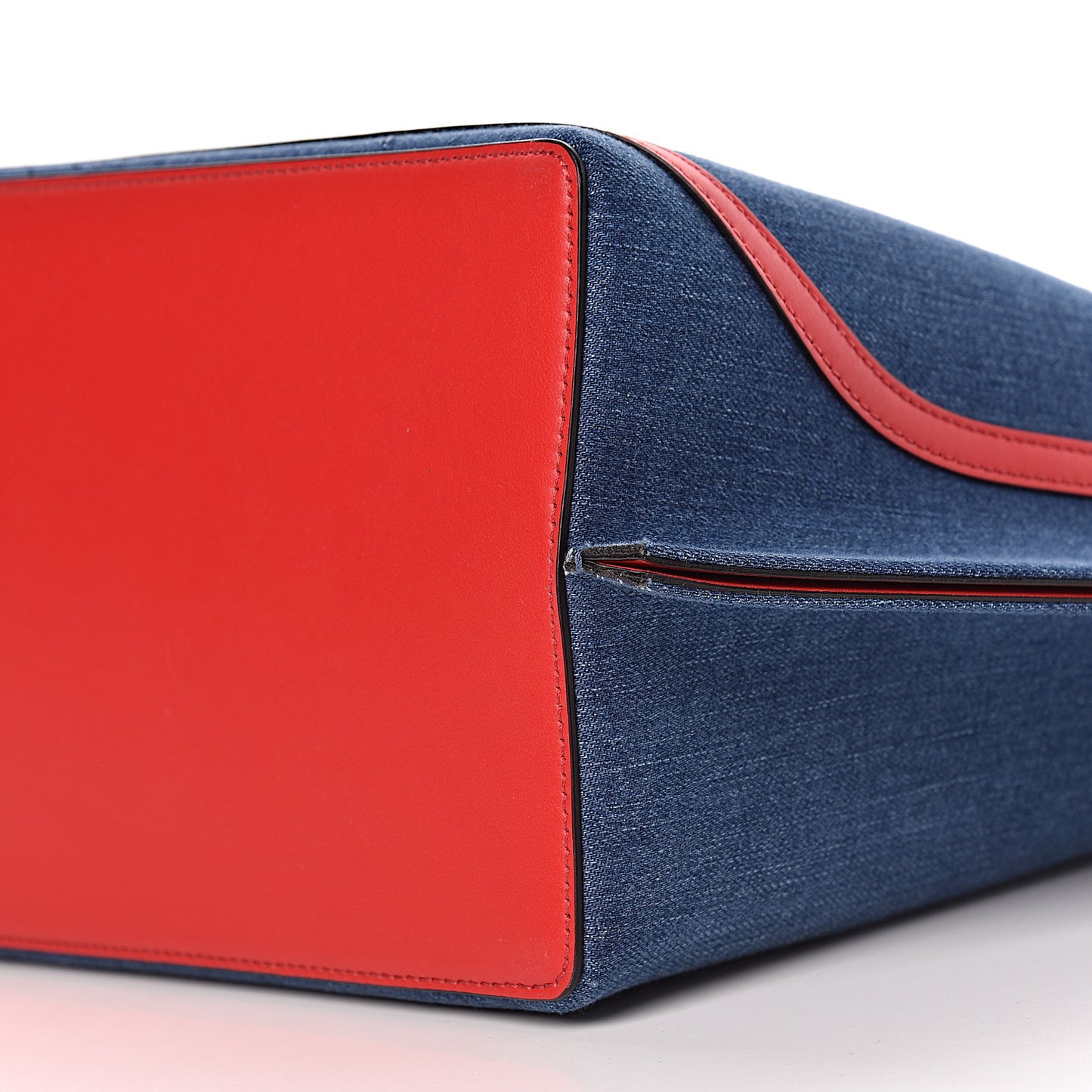 Denim Vlogo Small Escape Tote Blue Red