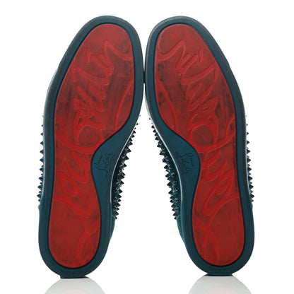 Christian Louboutin Veau Velours Mens Louis Orlato Flat Spikes Sneakers 42.5 Green 5 of 8
