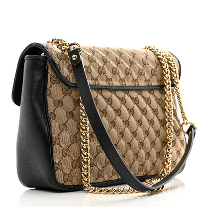 Gucci Monogram Azalea Calfskin Matelasse Diagonal Medium GG Marmont Shoulder Bag Beige Ebony Black 3 of 10