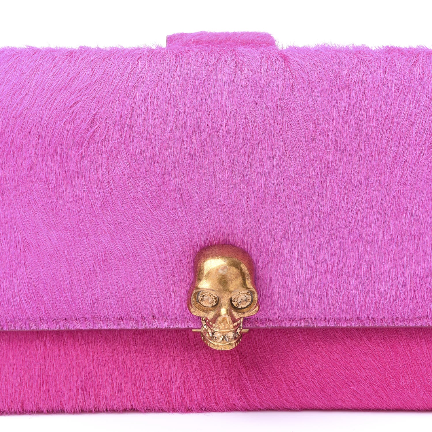 Alexander McQueen Calf Hair Skull Continental Wallet Bright Pink 8 of 8