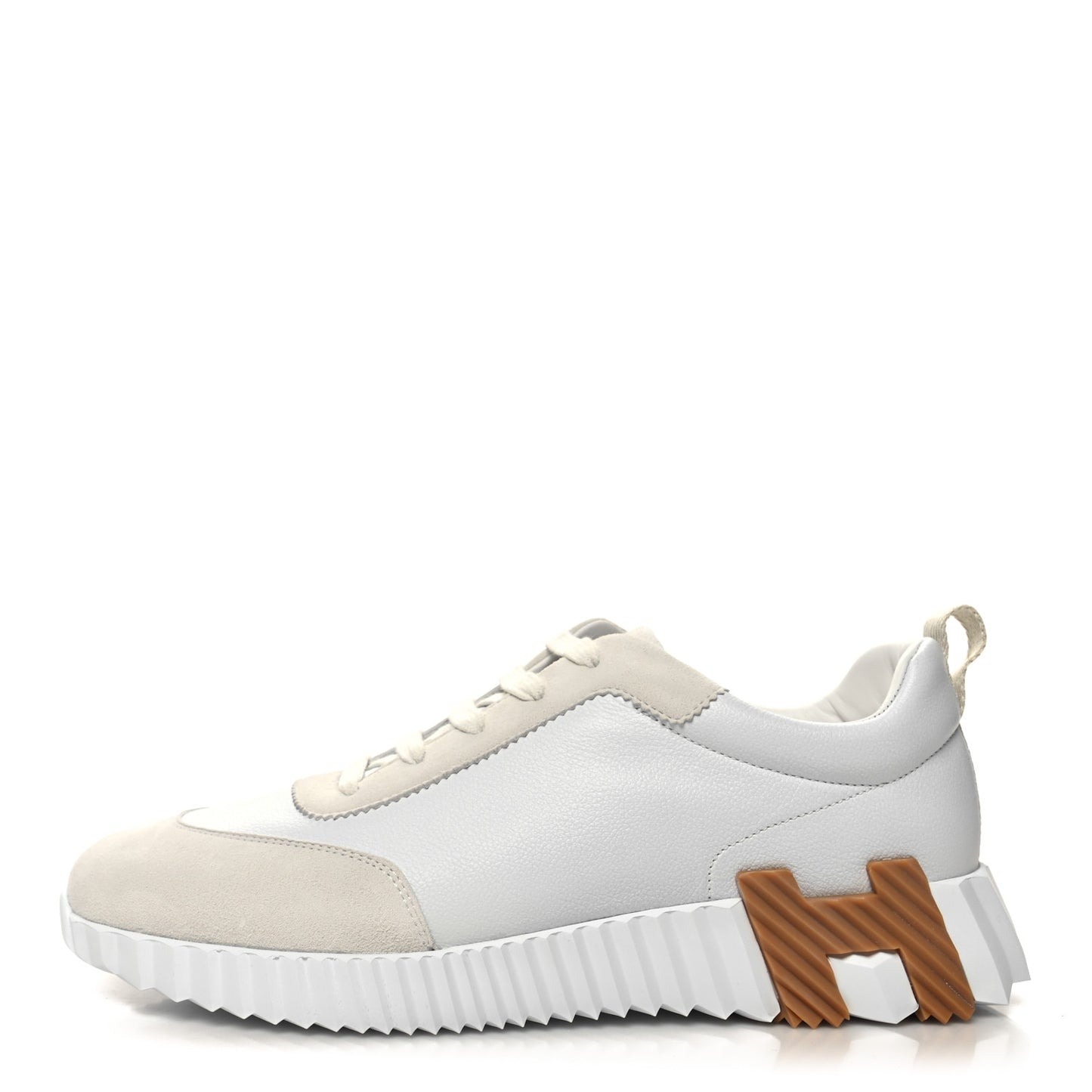 Calfskin Suede Goatskin Bouncing Sneakers 40 White