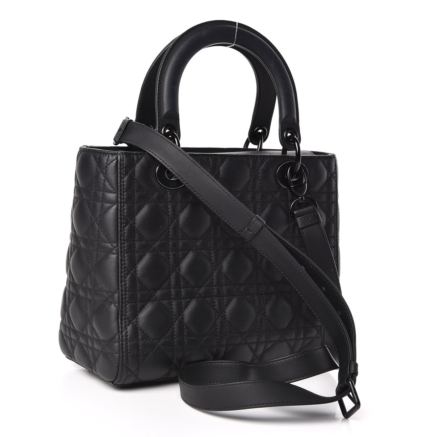 Ultra Matte Calfskin Cannage Medium Lady Dior Black