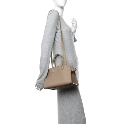 The Row Grained Calfskin Soft Margaux 10 Bag Dark Taupe 2 of 12