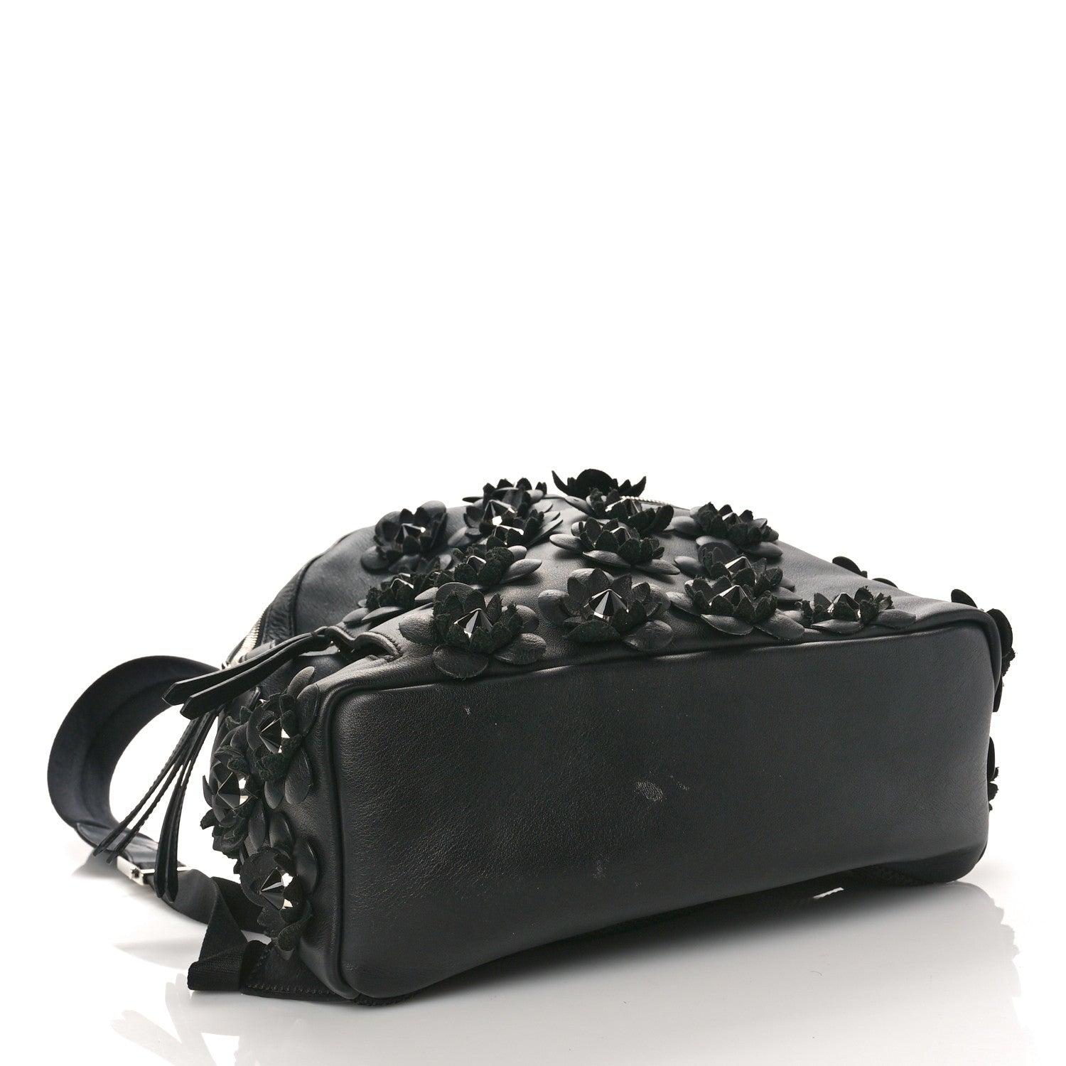 Fendi Vitello Dolce All Over Flowerland Large Backpack Black 4 of 10