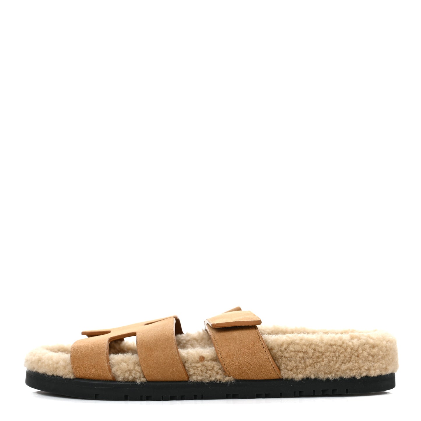 Suede Goatskin Woolskin Womens Chypre Sandals 37 Golden Beige