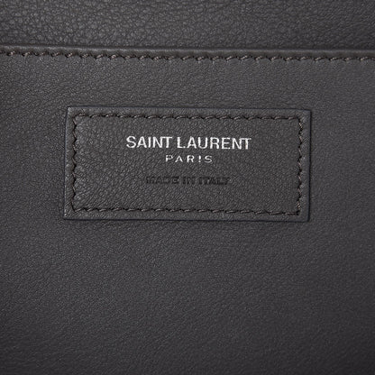 Saint Laurent Calfskin Crocodile Embossed Baby Monogram Downtown Cabas Earth 6 of 6