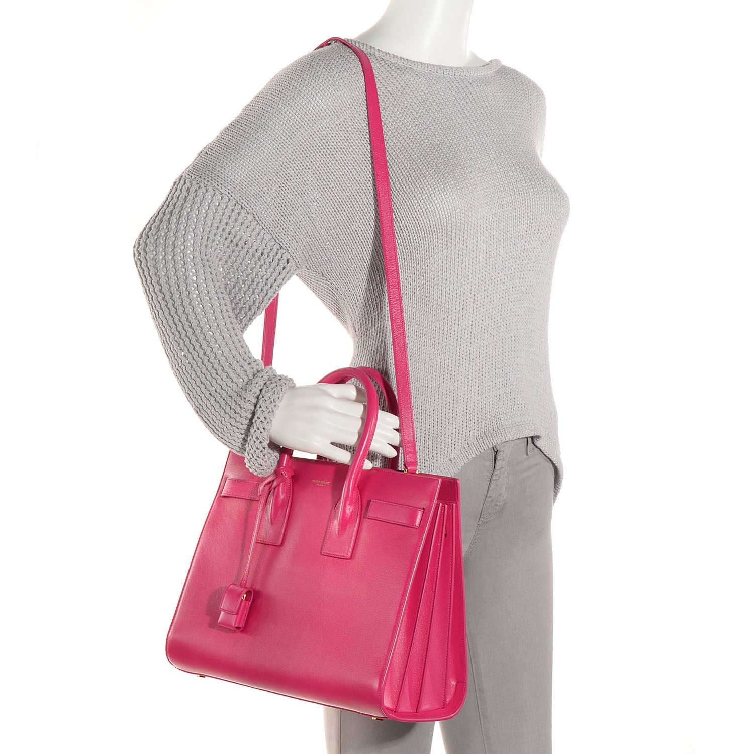 Saint Laurent Calfskin Small Sac De Jour Lipstick Pink 2 of 10