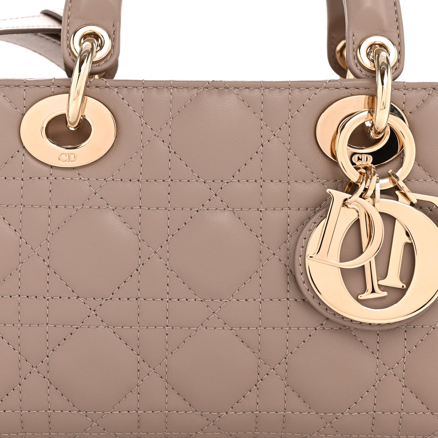 Christian Dior Lambskin Cannage Medium Lady D-Joy Warm Taupe 8 of 11
