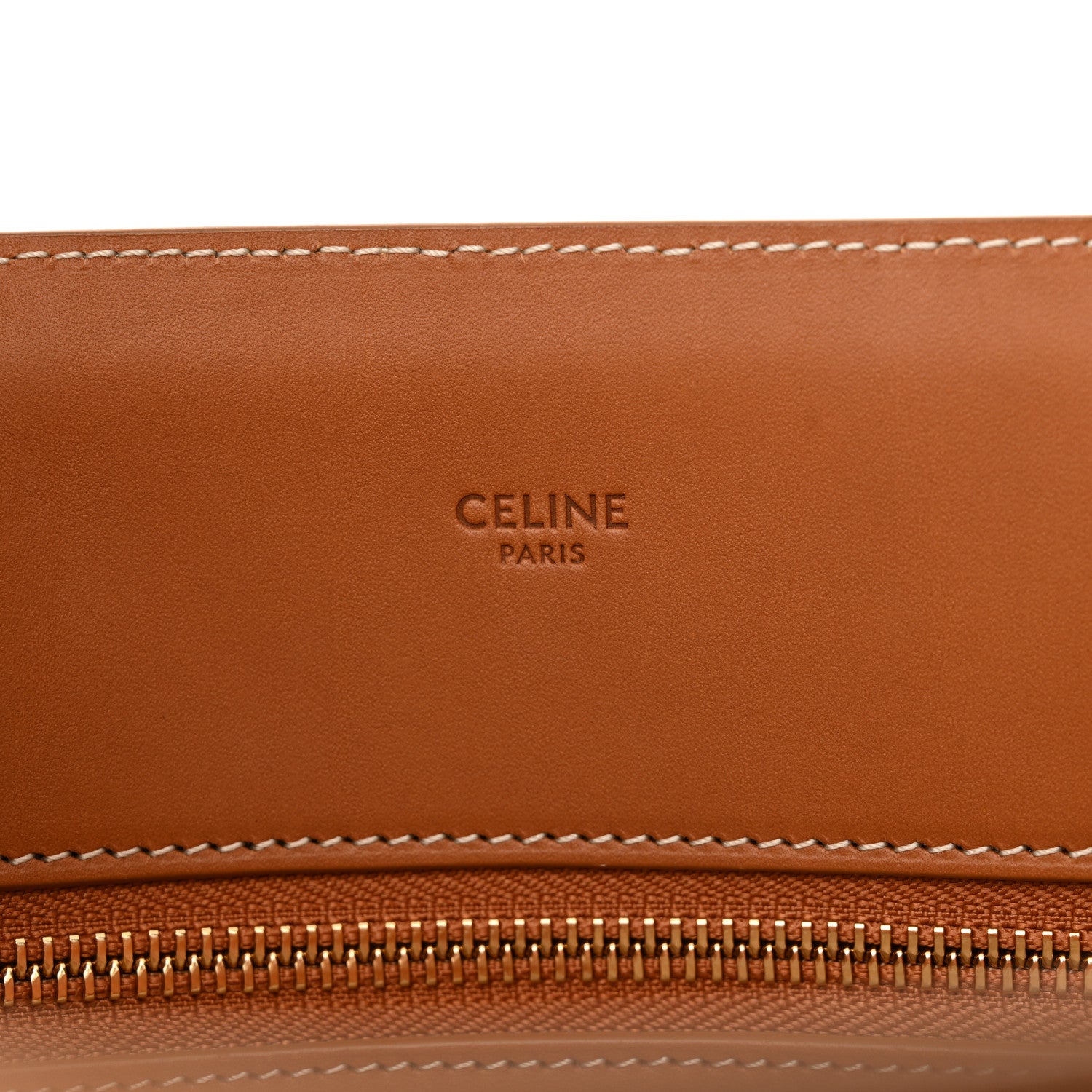 Celine Canvas Calfskin Logo Print Small Vertical Cabas Natural Tan 6 of 13