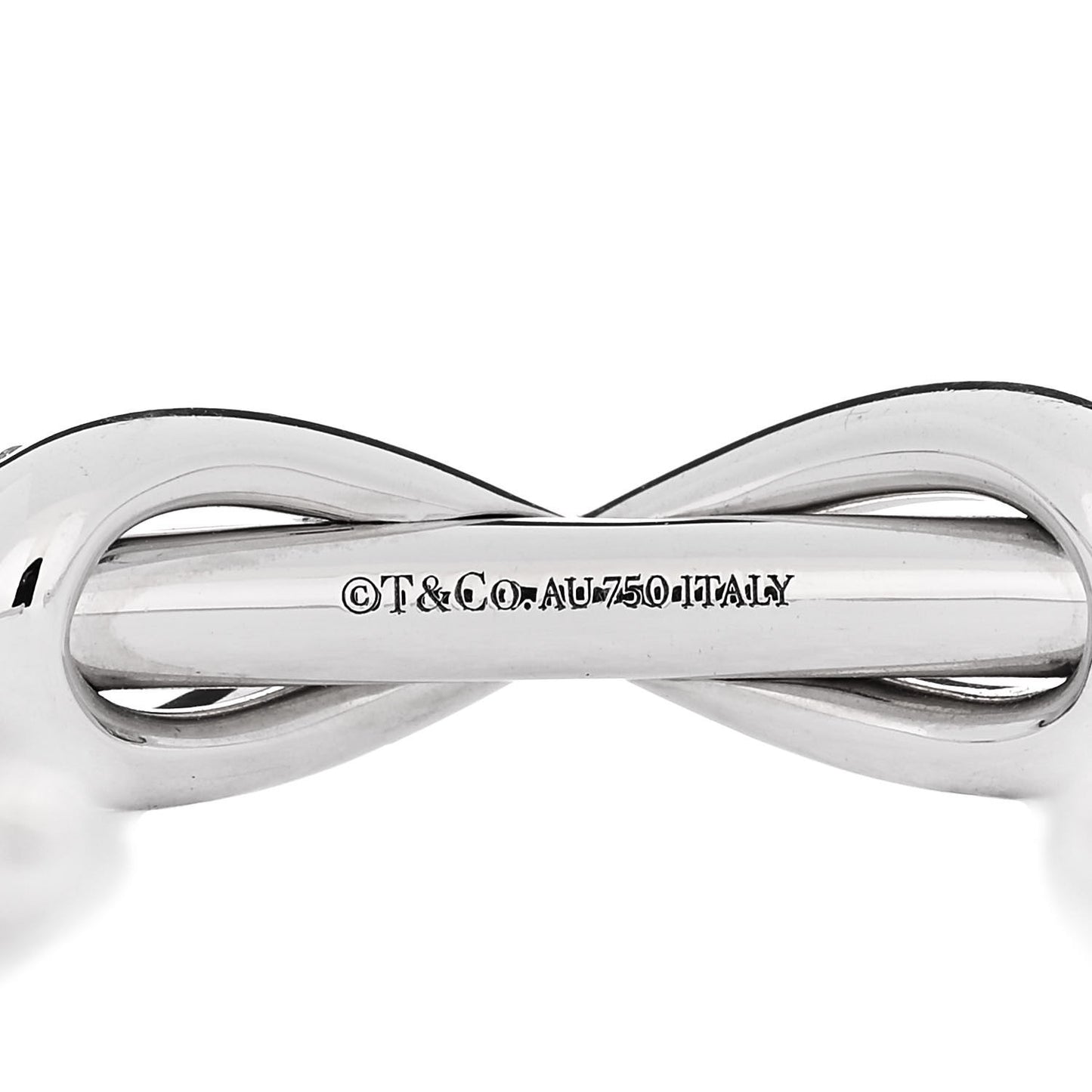 18K White Gold Diamond Infinity Cuff Bracelet