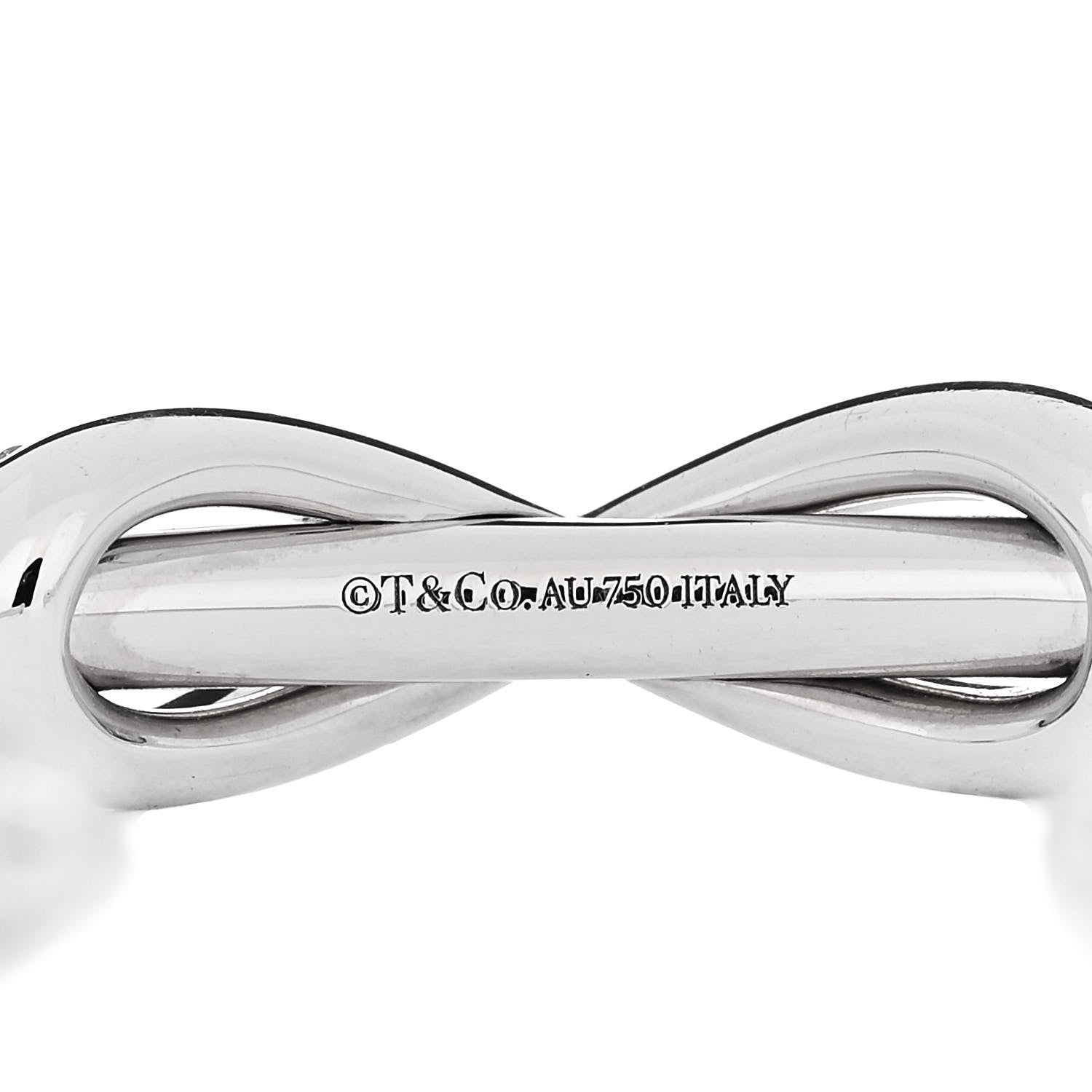 Tiffany 18K White Gold Diamond Infinity Cuff Bracelet 3 of 3