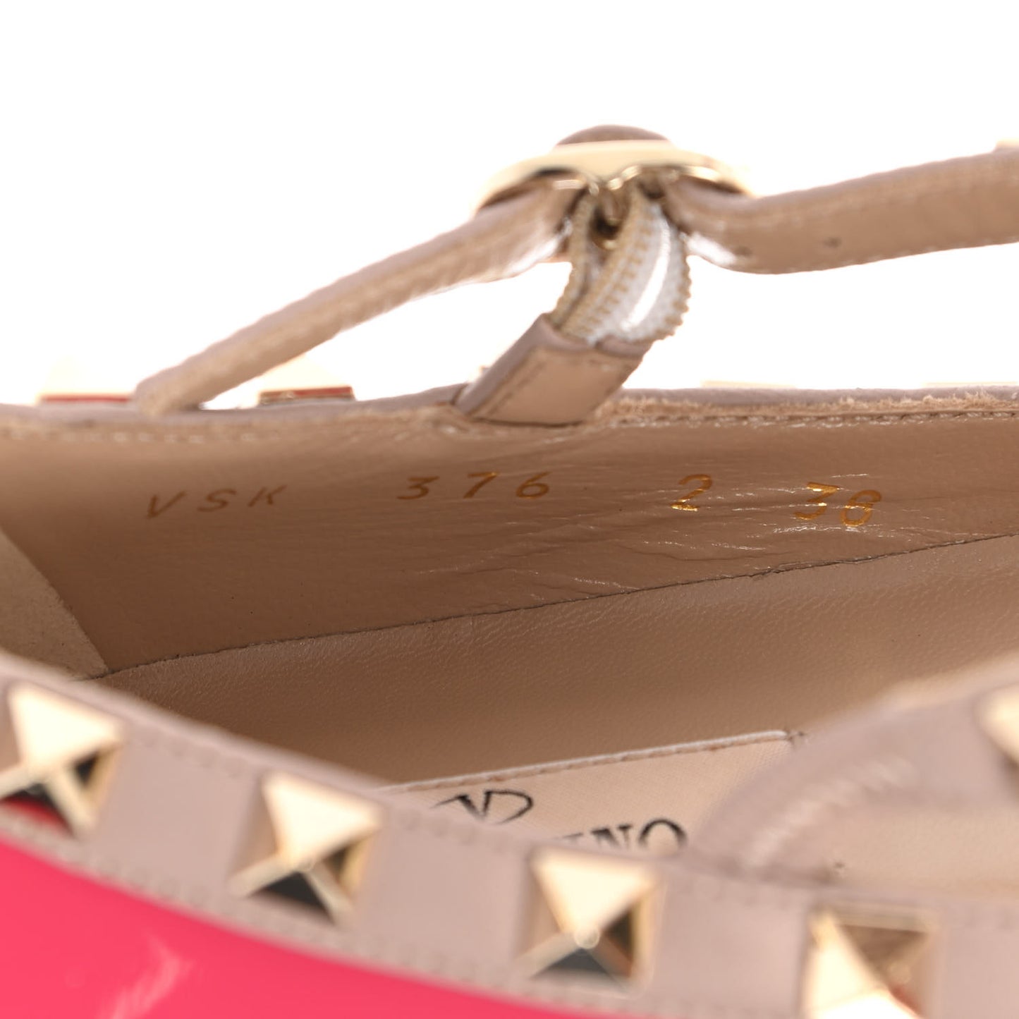 Patent Nappa Rockstud Cage Ballerina Flats 38 Deep Fuxia Poudre