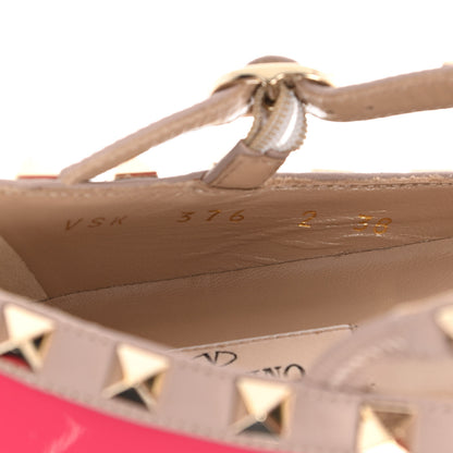 Valentino Garavani Patent Nappa Rockstud Cage Ballerina Flats 38 Deep Fuxia Poudre 8 of 10