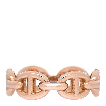 Hermes 18K Rose Gold PM Chaine d'Ancre Enchainee Ring 50 5.25 1 of 9