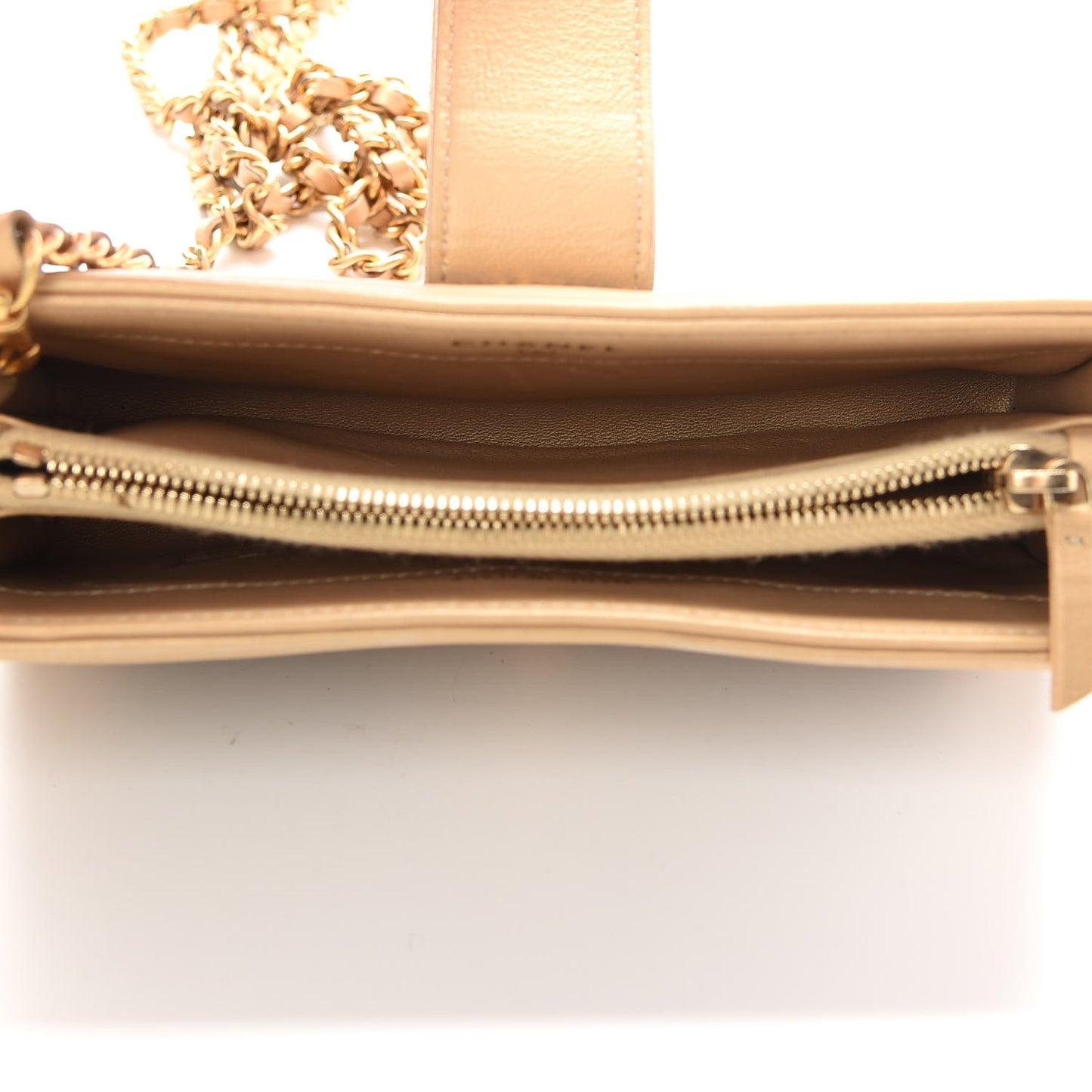 Metallic Galuchat Stingray Lambskin Mini Clutch With Removable Chain Gold