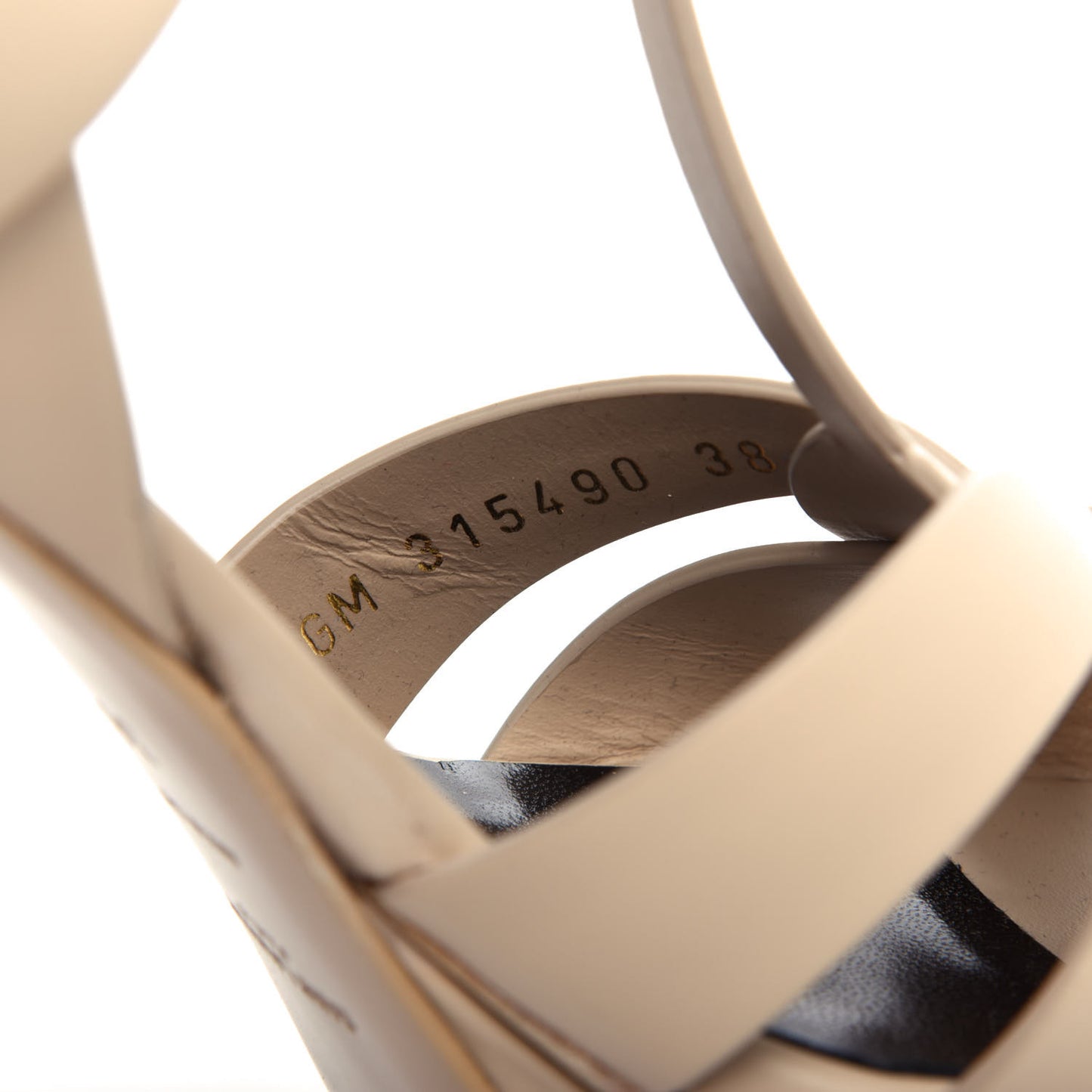 Calfskin Tribute 75 Platform Sandals 38 Nude Powder