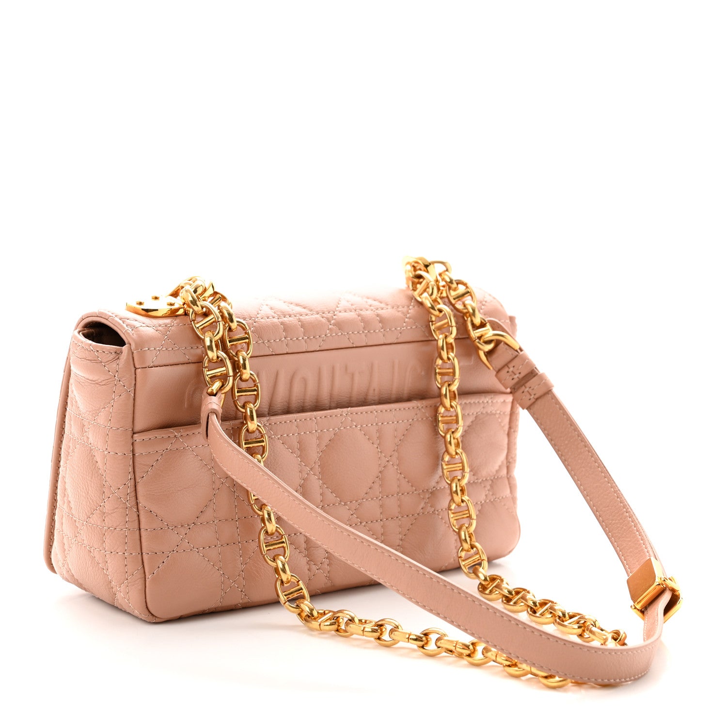 Christian Dior Calfskin Cannage Small Caro Bag  Rose De Vents 3 of 10