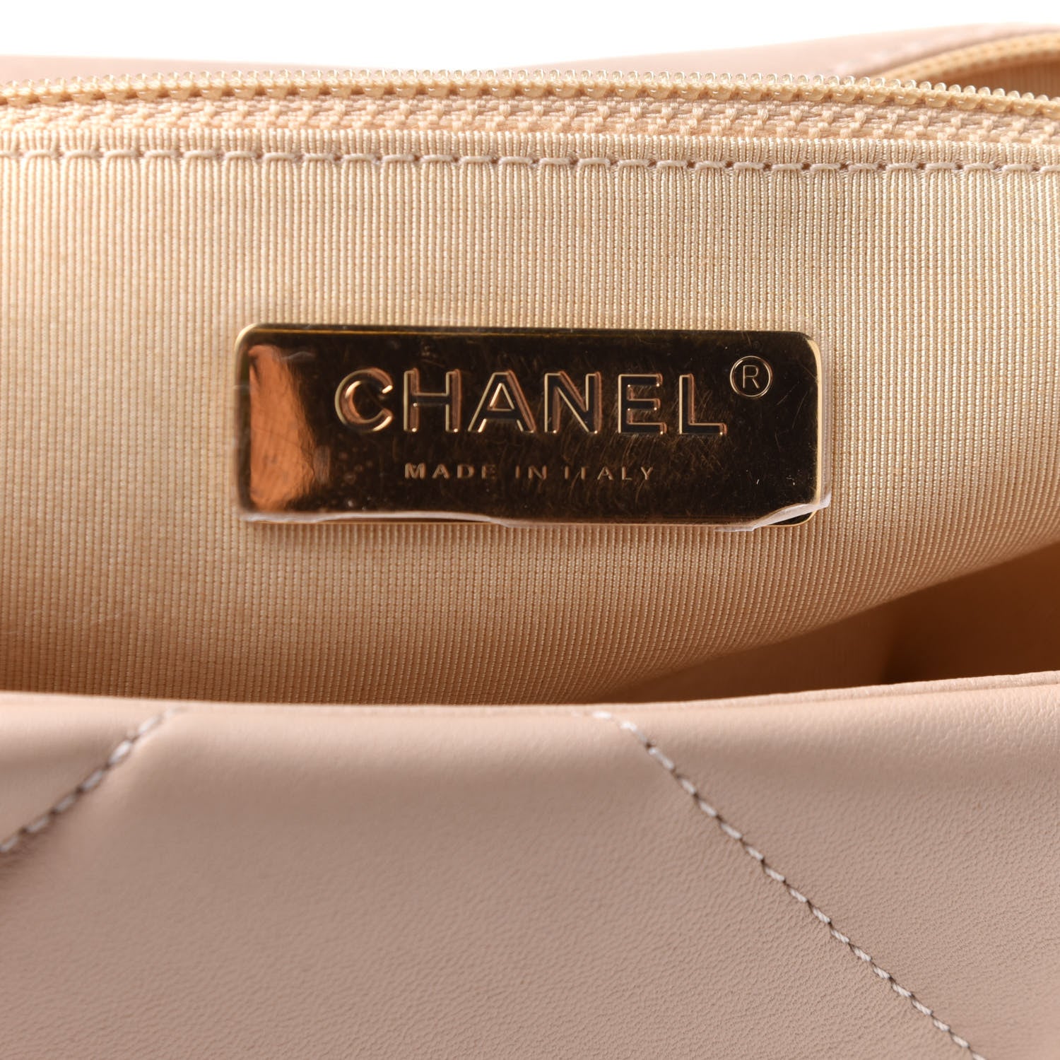 Chanel Lambskin Quilted Medium Chanel 19 Flap Beige 6 of 12