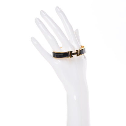 Hermes Enamel Narrow Clic Clac H Bracelet GM Black 2 of 6