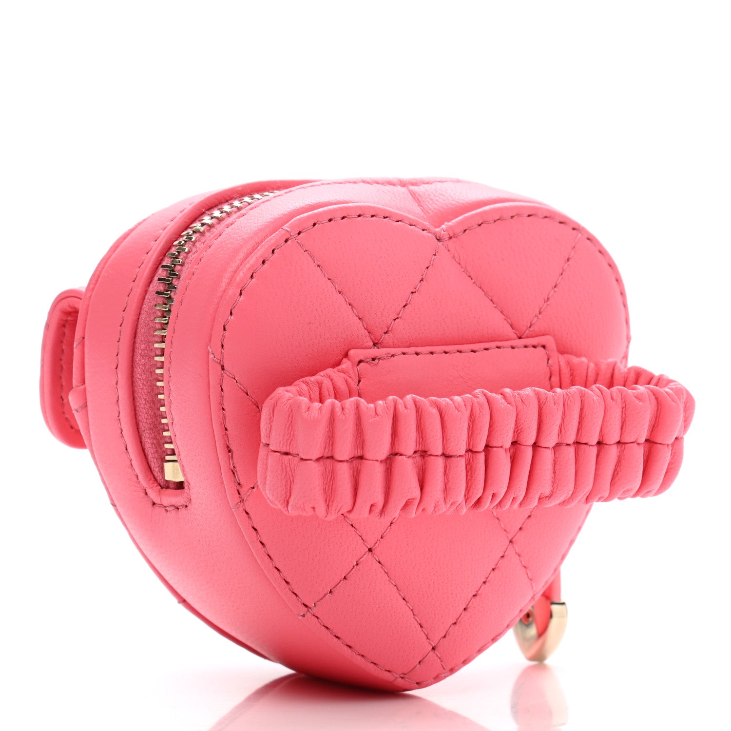 Chanel Lambskin Quilted CC In Love Heart Zipped Arm Coin Purse Pink 3 of 8