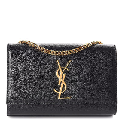 Saint Laurent Grain De Poudre Small Monogram Kate Satchel Black 1 of 9