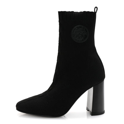 Hermes Knit Calfskin Volver 90 Ankle Boots 35 Black 1 of 9