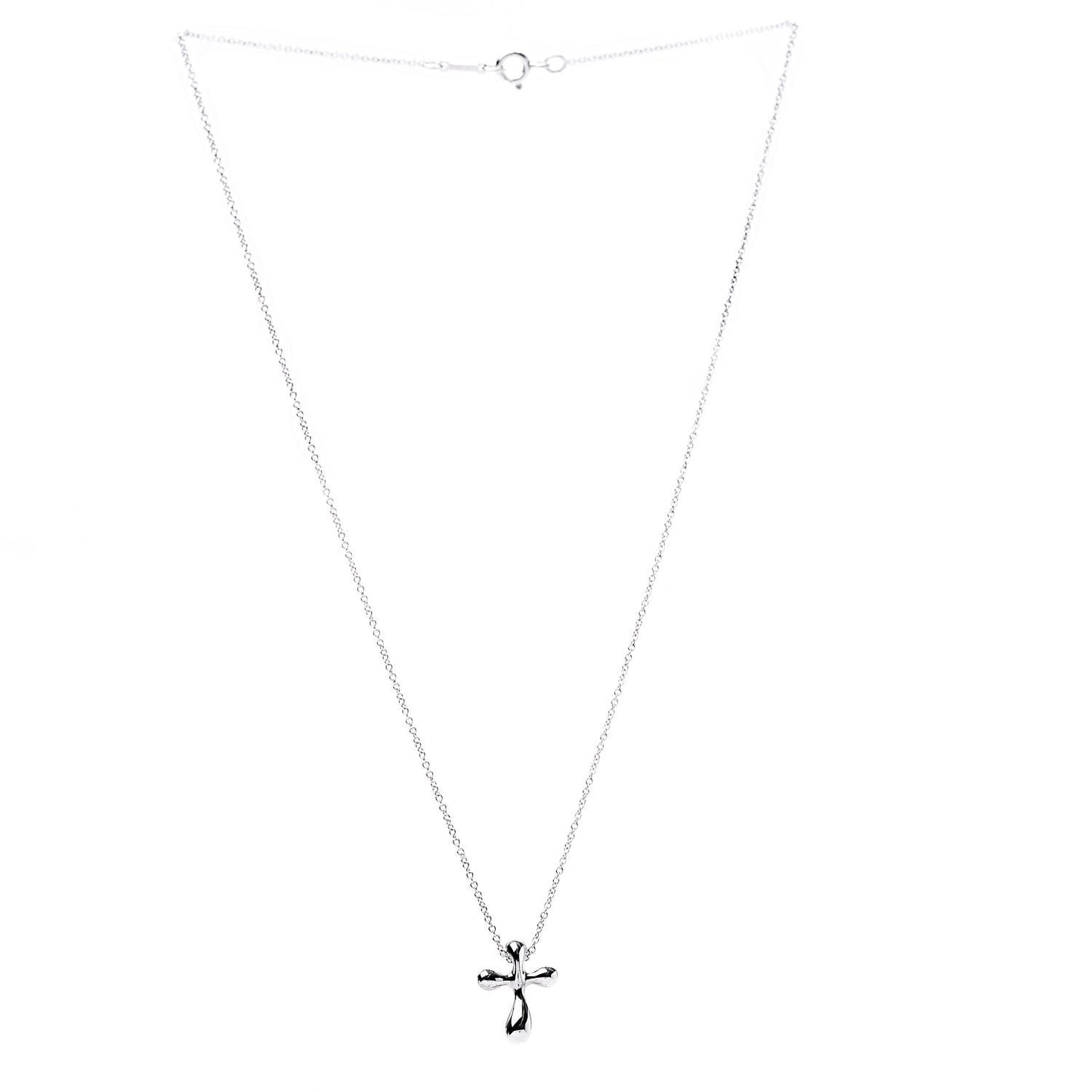 Sterling Silver 16mm Elsa Peretti Cross Pendant Necklace