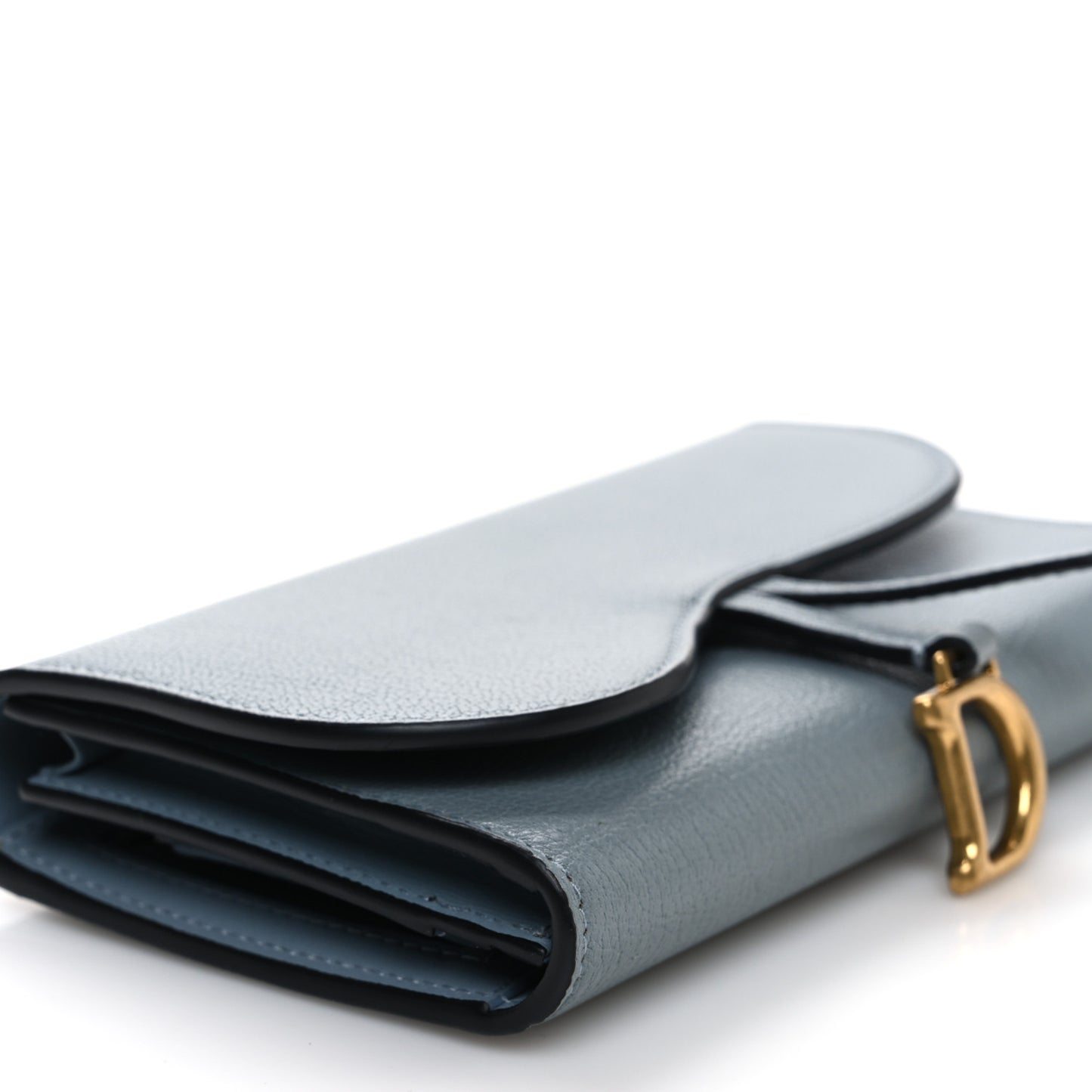 Goatskin Saddle Wallet Cloud Blue