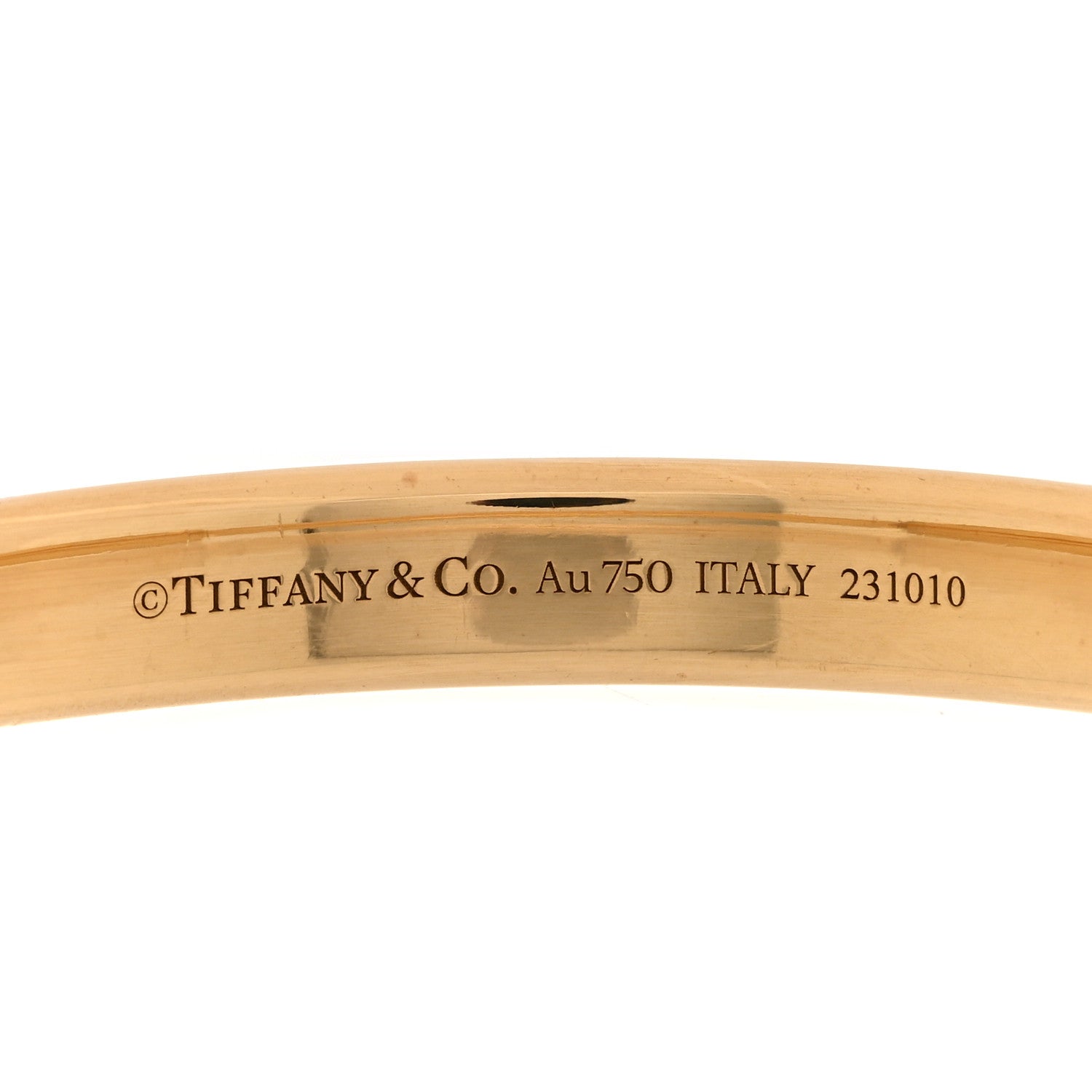 Tiffany 18K Yellow Gold Tiffany Lock Bangle Bracelet 5 of 6