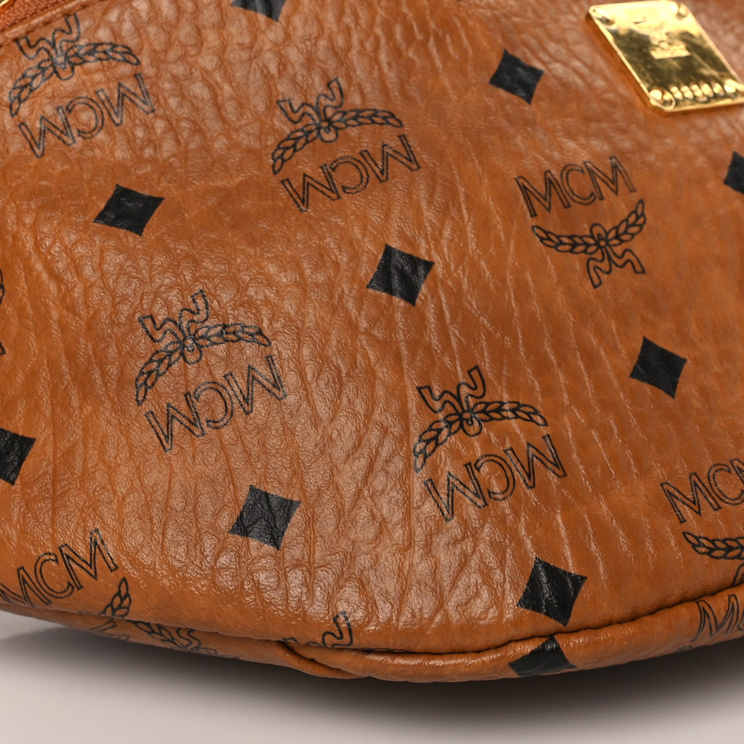 MCM Visetos Medium Fusten Belt Bag Cognac 8 of 9