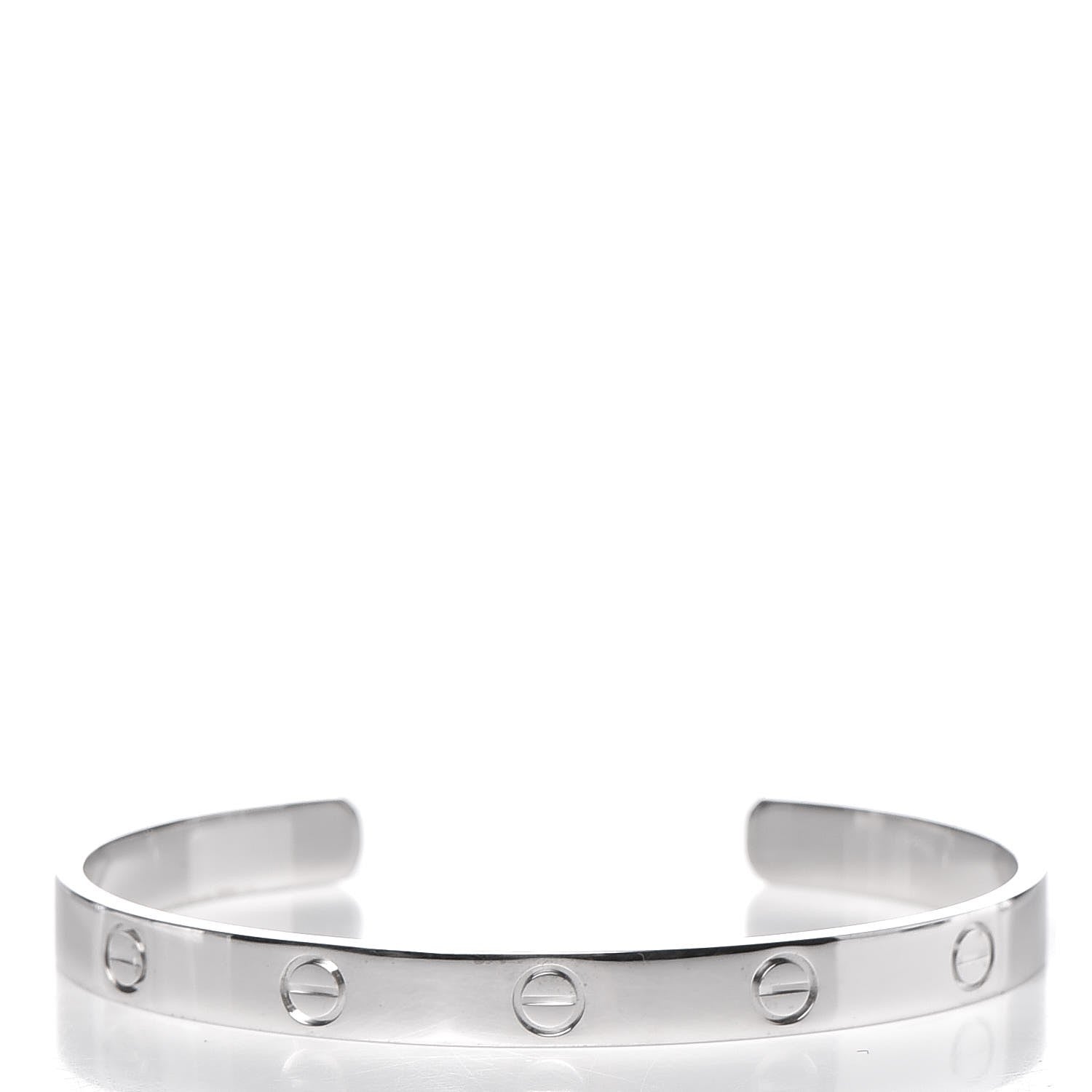Cartier 18K White Gold LOVE Cuff Bracelet 18 3 of 5